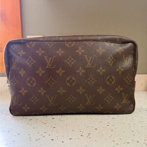 Louis Vuitton Brown Monogram Vintage Trousse Toiletry Cosmetic Bag